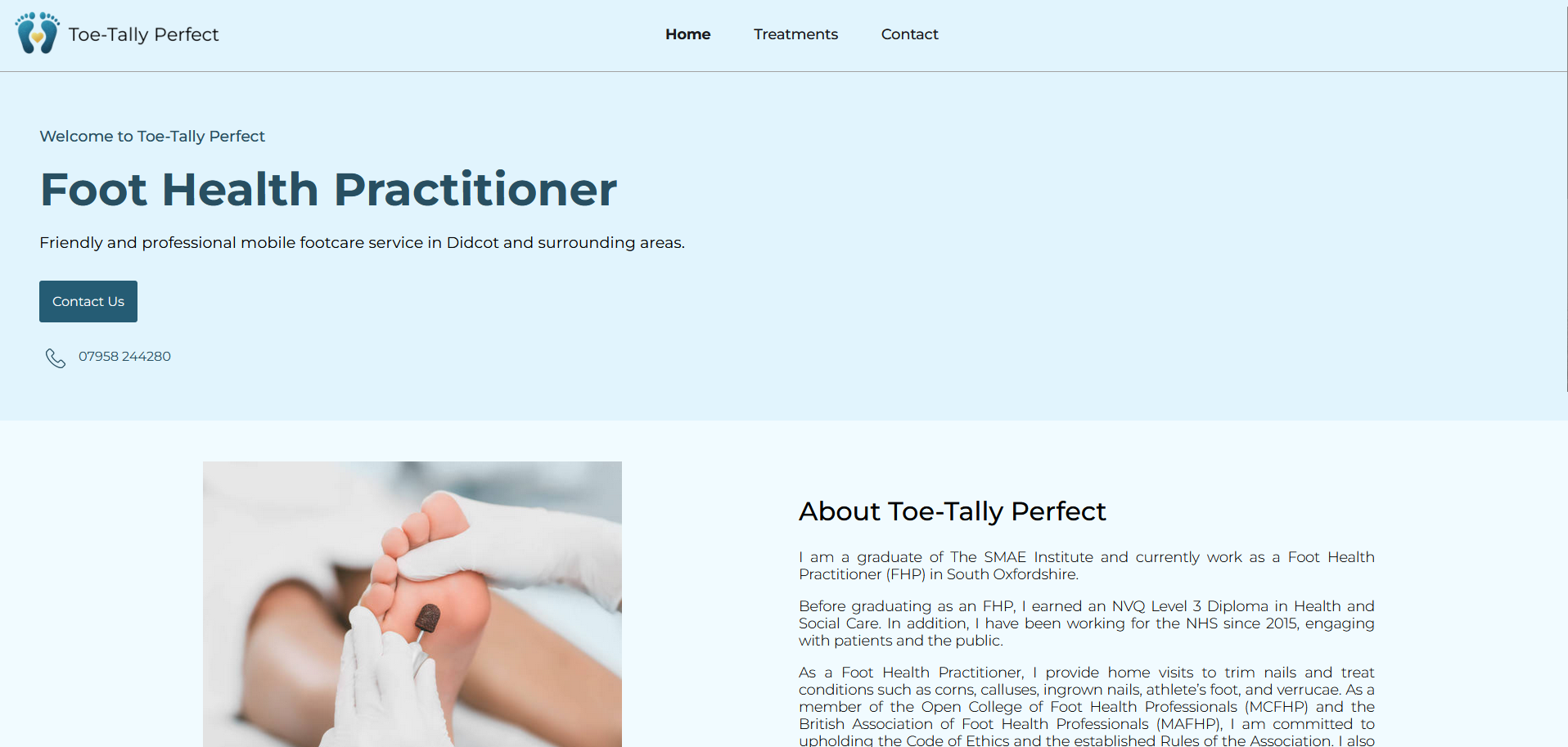 Preview of Toe-Tally Perfect website